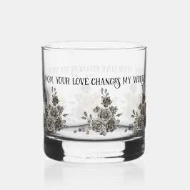 Mother's Day Glass with Sentimental Quote and Blac Whiskyglas