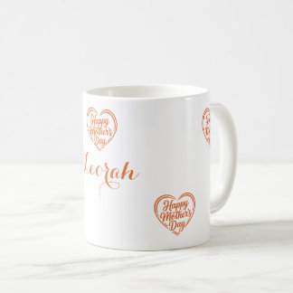 Mothers Day Heart Custom Name Mug Kaffeetasse
