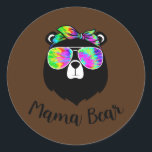 Mother's Day Mama Bear Tie Dye Sunglasses Women Runder Aufkleber<br><div class="desc">Mother's Day Mama Bear Tie Dye Sunglasses Women Mom Mommy Gift. Perfect gift for your dad,  mom,  papa,  men,  women,  friend and family members on Thanksgiving Day,  Christmas Day,  Mothers Day,  Fathers Day,  4th of July,  1776 Independent day,  Veterans Day,  Halloween Day,  Patrick's Day</div>