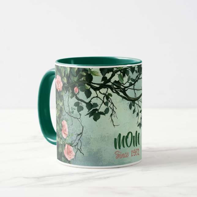 Mother's Day Mug Text "MOM" "Since 1972" (Devant gauche)