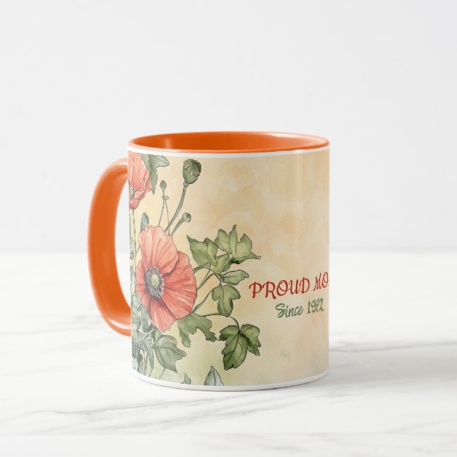 Mother's Day Mug Text "MOM" "Since 1972" Tasse (Vorderseite Links)