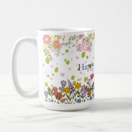 Mother's Day Mug with Floral Backdrop and Heartfel Kaffeetasse