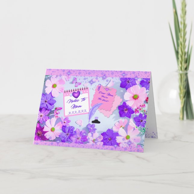 Mother's Day Notes To Mom  Karte (Vorderseite)