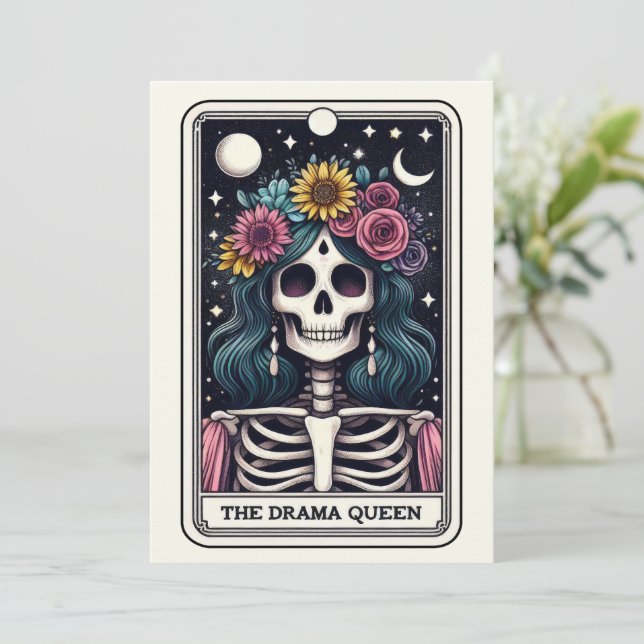 Mother's Day Skeleton The Drama Queen Tarot Karte (Stehend Vorderseite)