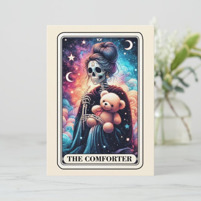 Mother's Day Skelett The Comforter Teddy Tarot Karte (Stehend Vorderseite)