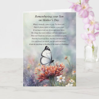 Mothers Day Sympathy Loss of Son in Memory  Karte