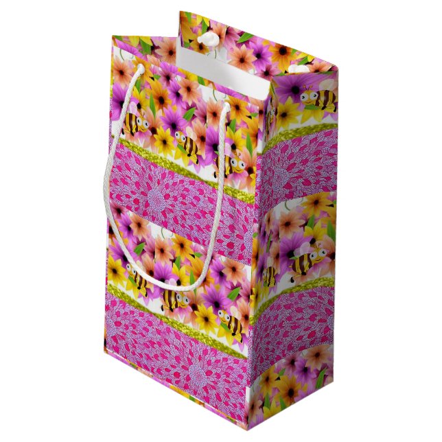 Mother's Gift Bag Bumblebee Kleine Geschenktüte (Rückseite Schrägansicht)