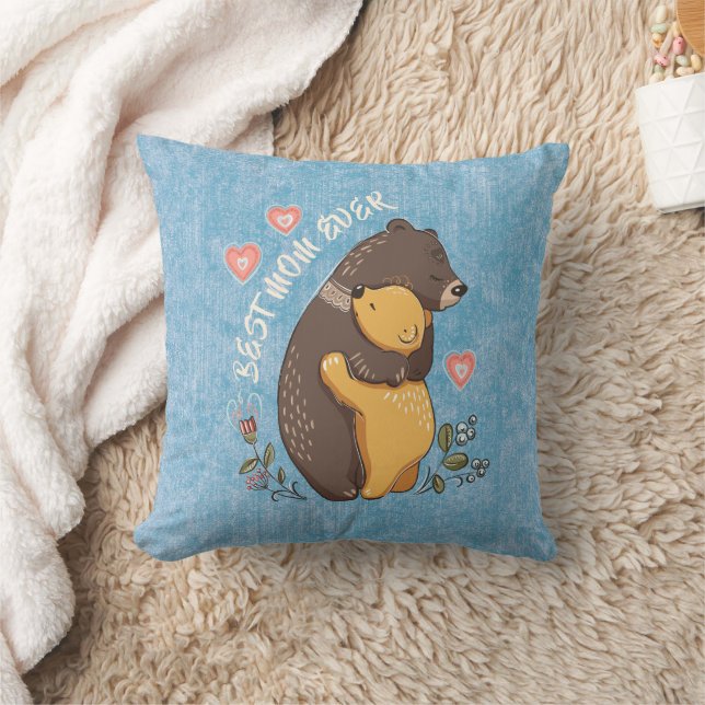 MOTHETISCHE Geschenkidee, beste Mutter je Mama Bär Kissen (Decke)