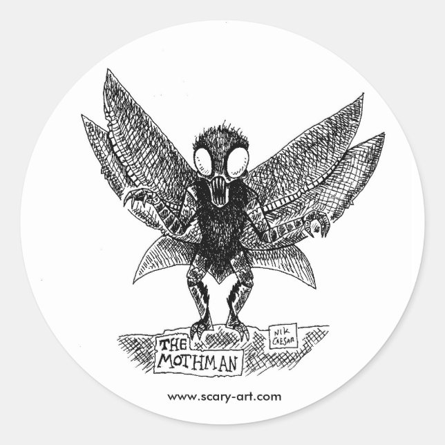MOTHMAN-Aufkleber Runder Aufkleber (Vorderseite)