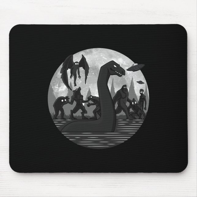 Mothman Bigfoot Loch Ness Monster Außerirdischen U Mousepad (Vorne)