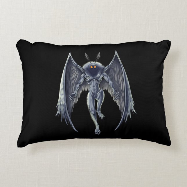Mothman Cryptid Creature Dekokissen (Vorderseite)