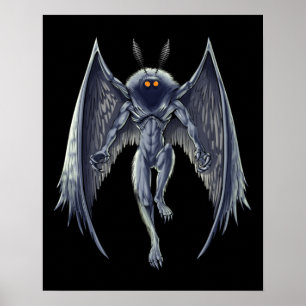 Mothman Cryptid Creature Poster