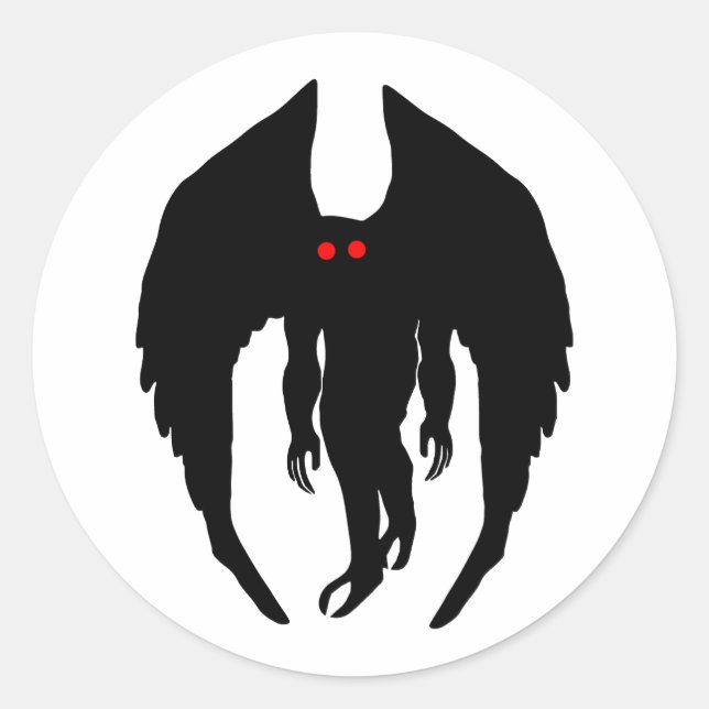 Mothman Cryptid Runder Aufkleber (Vorderseite)