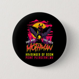 Mothman Fun Cryptid Harbinger Part Man Part Moth Button