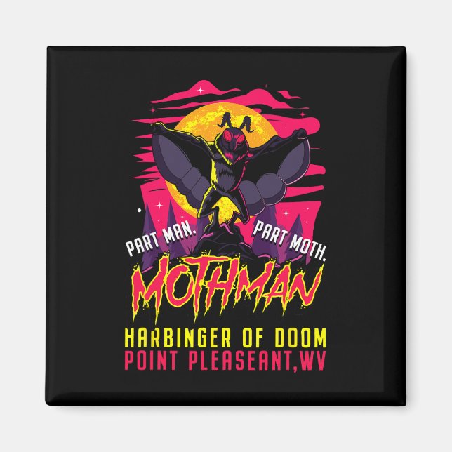 Mothman Fun Cryptid Harbinger Part Man Part Moth Magnet (Vorne)