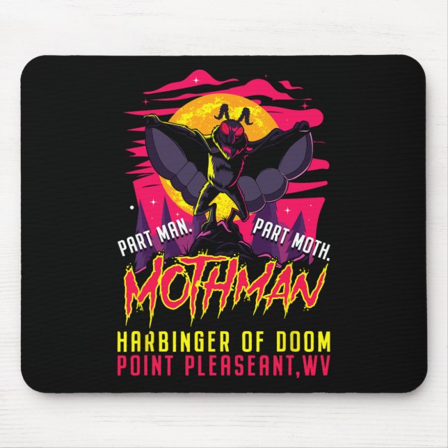 Mothman Fun Cryptid Harbinger Part Man Part Moth Mousepad (Vorne)