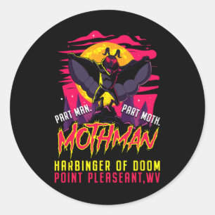 Mothman Fun Cryptid Harbinger Part Man Part Moth Runder Aufkleber