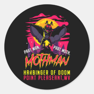 Mothman Fun Cryptid Harbinger Part Man Part Moth Runder Aufkleber