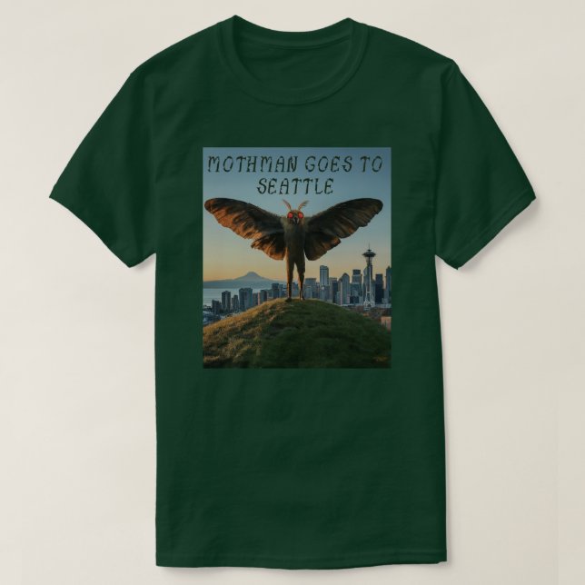 Mothman geht nach Seattle T-Shirt (Design vorne)