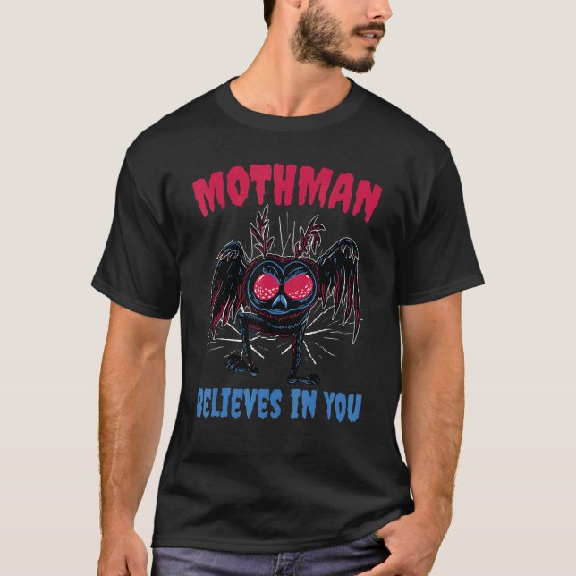 Mothman glaubt an sich selbst Niedlichen Kryptozo T-Shirt (Vorderseite)