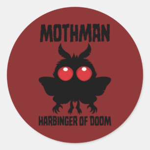 Mothman - Gruselig Süßer Vorbote des Untergangs Runder Aufkleber