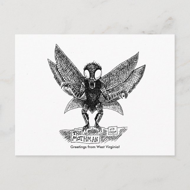 MOTHMAN, Grüße aus West Virginia! Postkarte (Vorderseite)