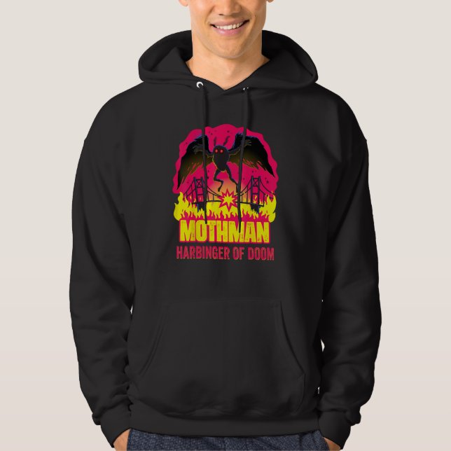 Mothman Harbinger von Doom Folklore Creepy Cryptid Hoodie (Vorderseite)