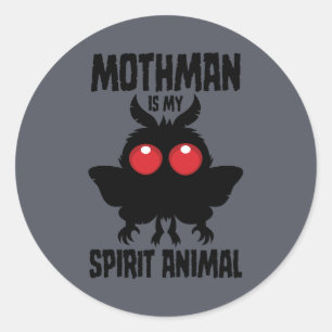 Mothman ist mein spirituelles Tier Silhouette Runder Aufkleber