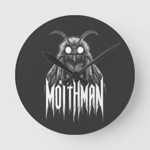 Mothman-Kryptid-Horror-Gotik-Übernatürliches Wesen Runde Wanduhr