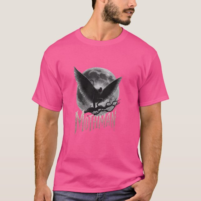 Mothman Mythisches Moonlit Design T-Shirt (Vorderseite)