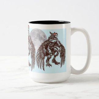 Mothman Nachteulen-große Mond-Tasse Zweifarbige Tasse