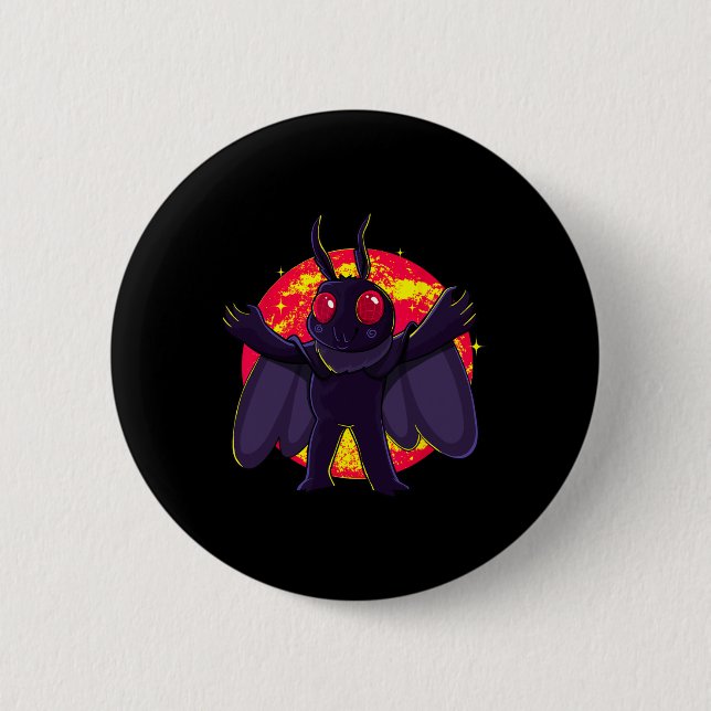 Mothman Niedlich Cryptid Creatures Point Pleasant  Button (Vorderseite)