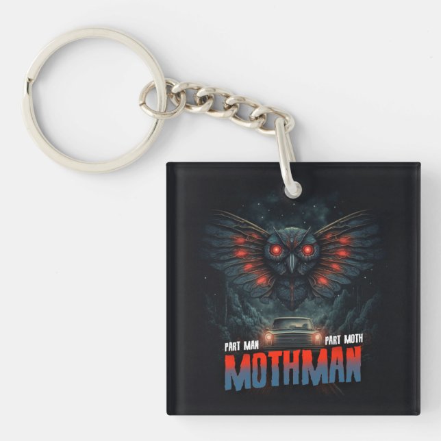 Mothman Night Sky mit Car Lights Schlüsselanhänger (Vorderseite)