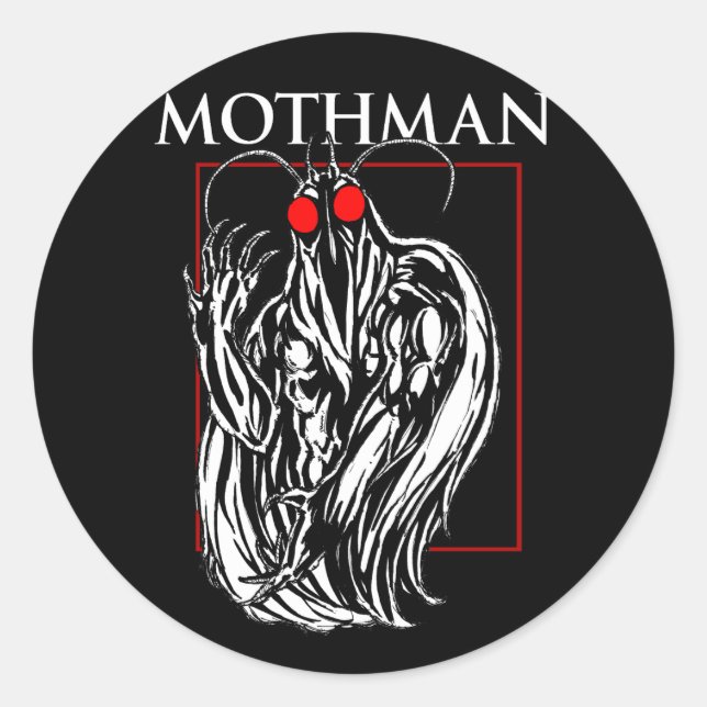 Mothman Runder Aufkleber (Vorderseite)