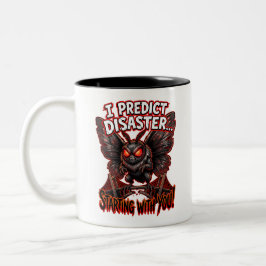 Mothman sagt Katastrophe voraus - Lustiger Cryptid Zweifarbige Tasse