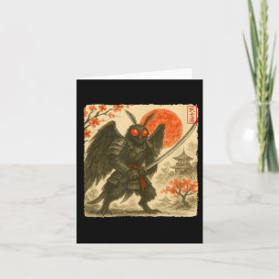 Mothman Samurai Japanischer Krieger Kostüm Sumi-e  Karte