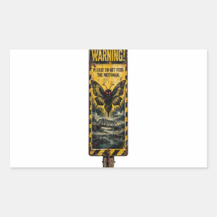 Mothman-Schild "Füttern verboten" Aufkleber