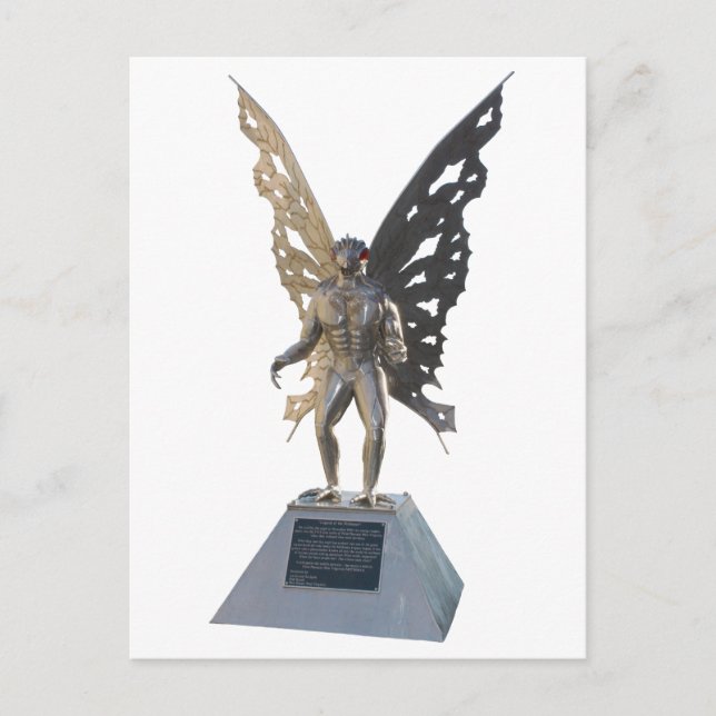 Mothman Statue von Point Pleasant West Virginia Postkarte (Vorderseite)