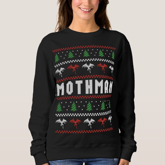 Mothman Ugly Christmas Sweater Sweatshirt (Vorderseite)