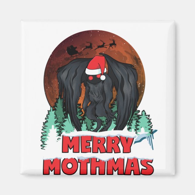 Mothman Weihnachten, fröhlicher Mothmas Moth man x Magnet (Vorne)