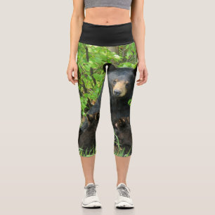 Mothmar Black Bar nährt zwei Cubs Capri Leggings