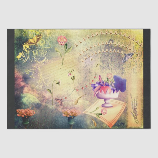 Moths and Stiefmütterchens Scrapbook Papers Seidenpapier (Vorderseite)