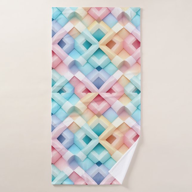 Motif 3D Abstrait couleur pastel (Serviette de bain)