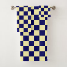 Motif à carreaux bleu marine et jaune