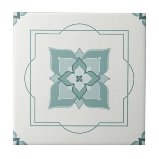 Motif à carreaux de bordure de la ligne Motif Fleu (Devant)