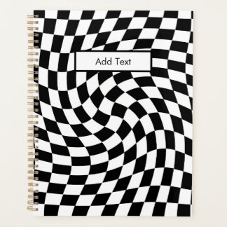 Motif à carreaux déformés noir et blanc personnali