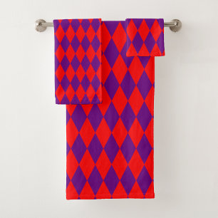 Motif à carreaux Harlequin rouge et violet