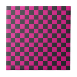 Motif à carreaux magenta et fumée