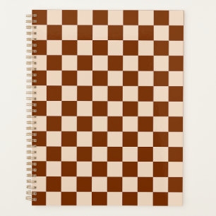 Motif à carreaux marron rouille et beige