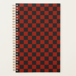 Motif à carreaux noir et rouge profond